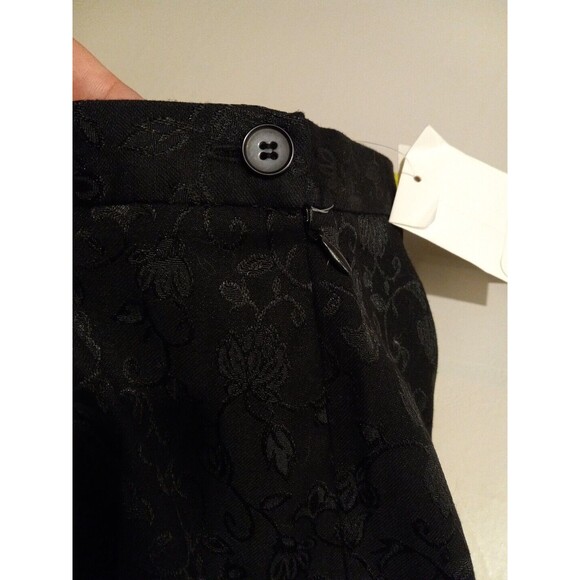 Josephine Chaus Womens Black Floral Patterned Dress Pants Size 12 - Picture 2 of 8